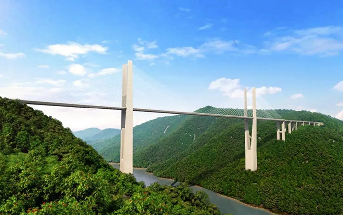 飞虹再起，，尊凯实业塔机助建黔东南第一高桥