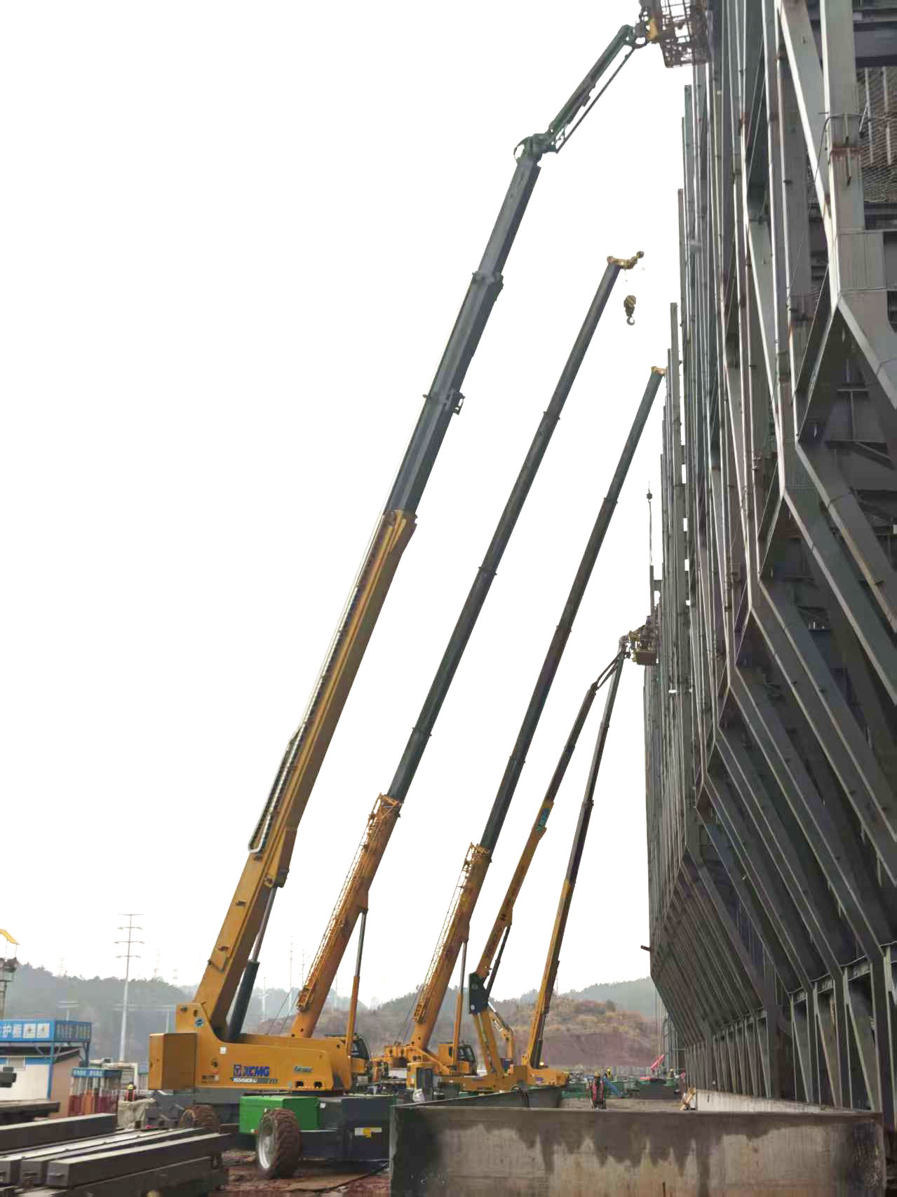 高空协同显实力｜尊凯实业装备助阵银联黄山园区，，外立面施工提质增效